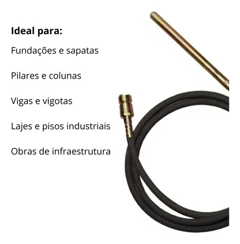 Vibrador De Concreto V45 Sem Motor Mangote 5 Metros Buffalo