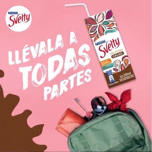 Imagen 3 de 3 de Leche Svelty® Semi Descremadacacao 200ml X 18 Unidades