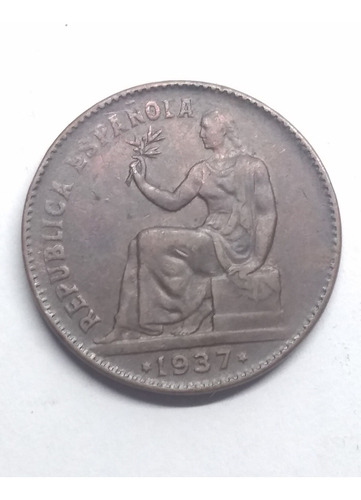 Moneda  Española Segunda República 50 Céntimos Año 1937 