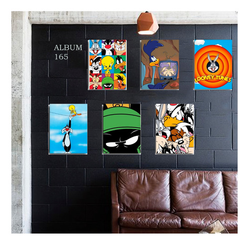 Cuadro Decorativo Looney Tunes Caricatura Album 6 Piezas