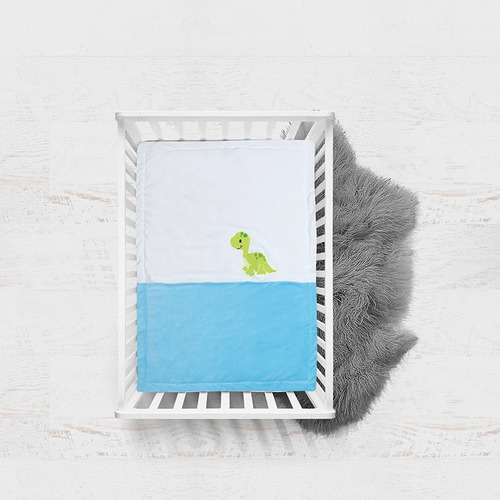 Cobertor Bordado Cunero Calientito Y Pachon. Varios Diseños. Little Dino