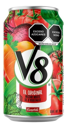 2 Pzas Bebida V8 Original 340 Ml