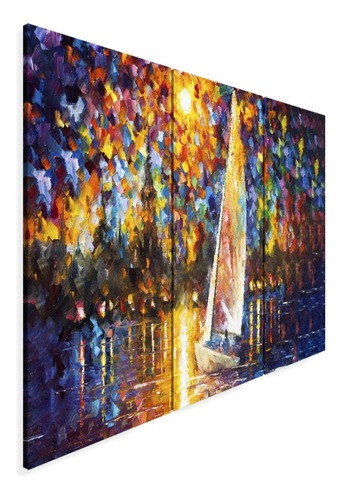 Quadro Decorativo 120x60 Sala Quarto Pintura Barco Leonid