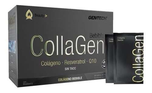 Gentech Collagen Colageno Bebible Coenzima Q10: 30 Sobres