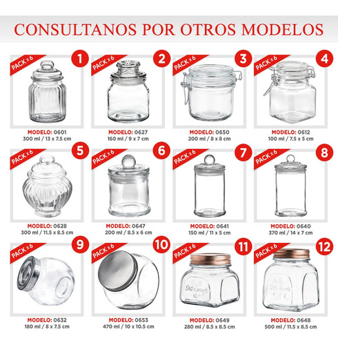 Imagen 6 de 6 de Set 6 Frascos Brocalitos 100ml Tapa Hermética Broche Quadra