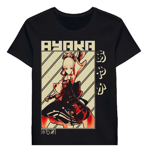 Remera Genshin Impact Ayaka Vintage Animated Design 96437960