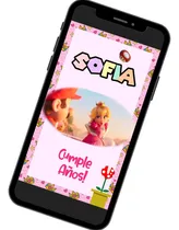 Comprar Vídeo Invitación Peach De Súper Mario Bros Con Vídeo Y Music