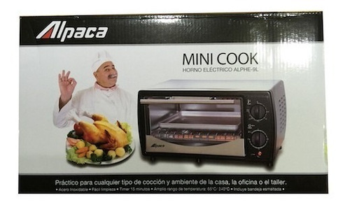 Imagen 2 de 3 de Horno Eléctrico Alpaca Alphe-9l 9 Litros Compacto
