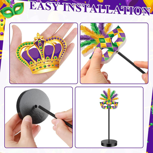 Juego De 6 Bandejas Escalonadas De Mardi Gras Con Soporte, I