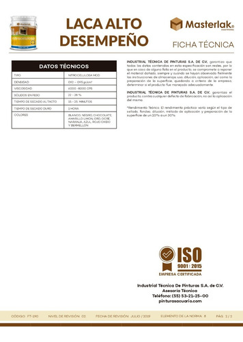 Laca Alto Desempeño Blanco 19 Lt Acuario Mm85190