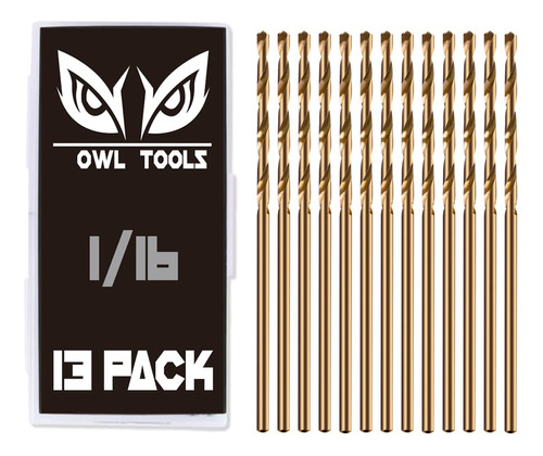 Owl Tools Brocas De Cobalto De 1/16 Pulgadas, Paquete De 13