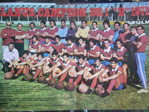 Lámina Lanús Campeón 1971 / De Revista Goles