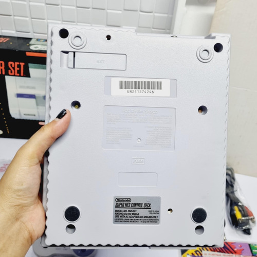 J1- Console Super Nintendo Super Set Em Excelente Estado Cinza (Usado)