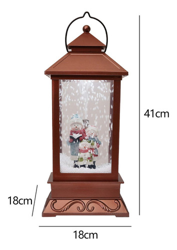 Farol Navideño Con Forma De Bola De Nieve Con Iluminación Mu