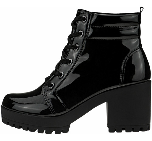 Bota Coturno Feminino Salto Médio Tratorado Macio Promoção