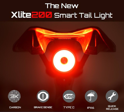 Imagen 3 de 9 de Luz Trasera Inteligente Para Bicicletas X Lite 200 Enfitnix
