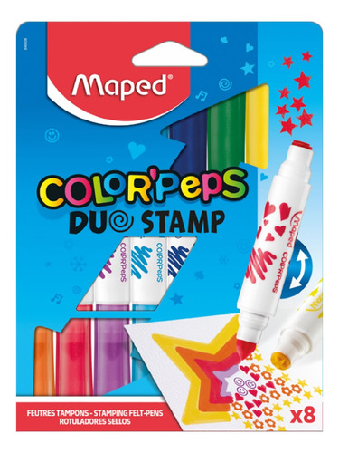 Selo Maped Color'PEPS Duo Stamp Duo com 8 pontas duplas