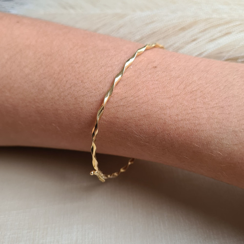 Bracelete Navete 2mm - 19cm - Ouro 18k Dourado 5.08 Mm 19 Cm