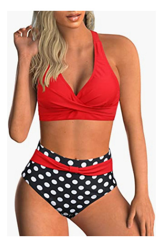 Bikini De Cintura Alta Estampado Bikini Partido