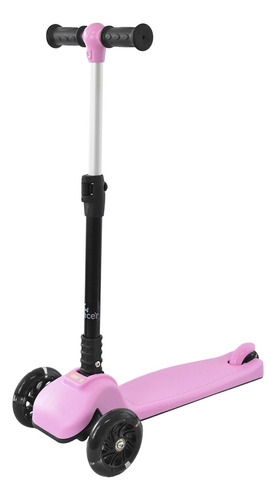 Scooter Infantil De Aluminio Con Luces Hasta 50kg Rosa