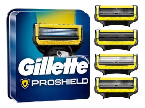 4 X Repuestos Para Gillette Proshield 5 Navajas Premium