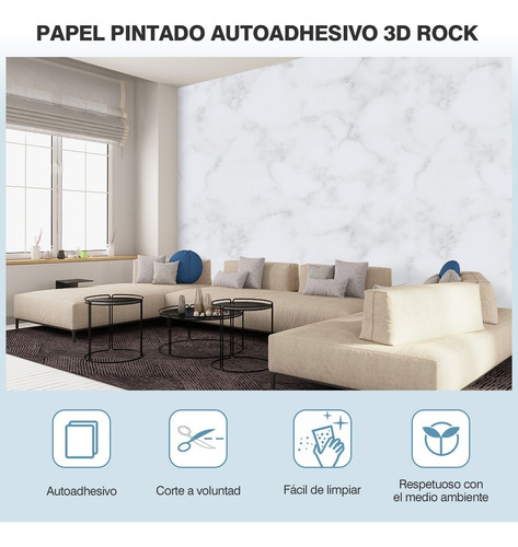 Imagen 3 de 8 de Papel Tapi Para Pisos Y Paredes Autoadherible 3d 10m*45cm