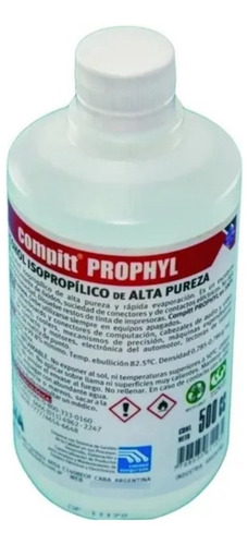 Alcohol Isopropílico 500 Cc Alta Pureza Delta Compit Prophyl