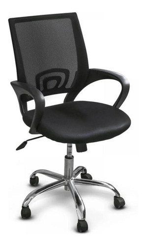 Imagen 1 de 2 de Silla de escritorio Top Living F-SILL2 ergonómica negra con tapizado de tela y mesh