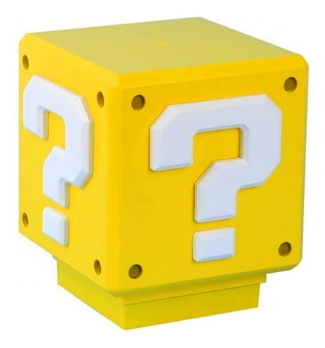 Lámpara Super Mario Bros Luz Led Cubo Question Block