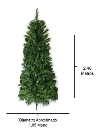 Arvore De Natal Pinheiro Americano Slim 2,40cm Base Fina