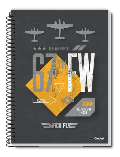 Caderno C/d 01 Materia Mach Fly 80 Folhas Credeal