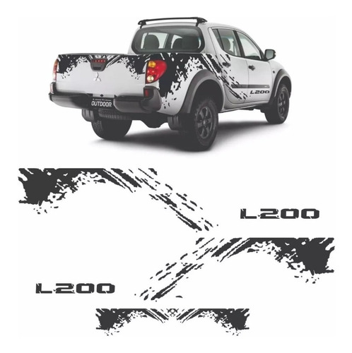 Kit Adesivos Mitsubishi L200 Rally Lateral E Traseira Imp41