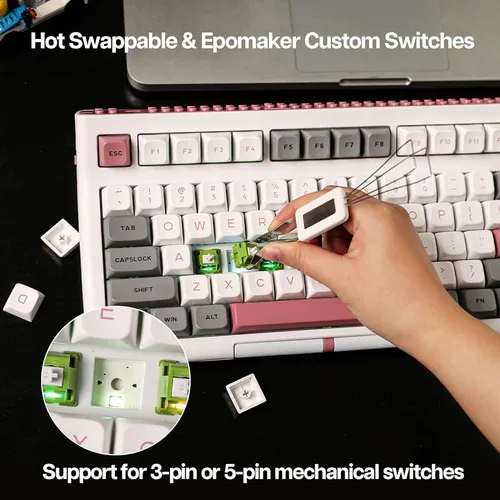Epomaker Brick 87 Tri-mode Tkl Teclado Mecánico Intercambiab