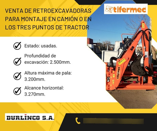 Retroexcavadora Tifermec Tx60 Para Camión O Tractor