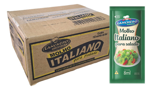 Molho Italiano P/ Salada Lanchero 1824 Sachê De 8ml - 12 Cxs
