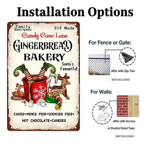 Letrero De Lata De Pan De Jengibre De Candy Cane Lane Ginger