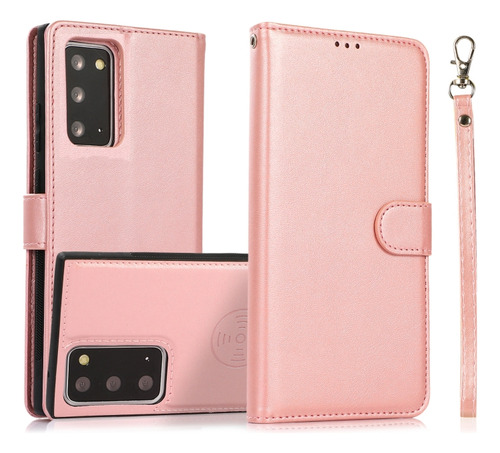 Funda De Piel De Becerro Con Textura De Oro Rosa For Samsung