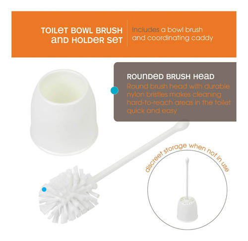 Cepillo De Tazón De Inodoro De Casabella Con Soporte, Blanco