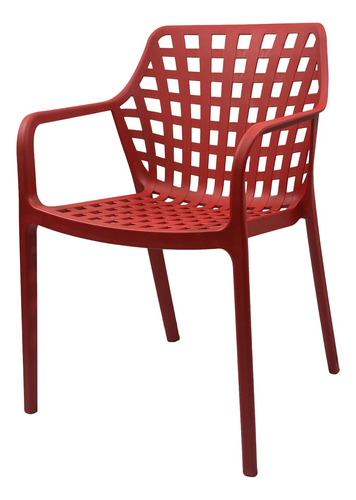 Silla Minimalista Armstrong Moderna Comedor Hogar Rojo