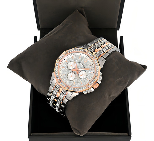 Relógio Bulova Masculino Multifunção Octava Crystal Cor da correia Misto rose Cor do bisel Rose Cor do fundo Cristal