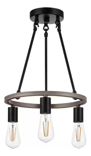 Lámpara De Techo Estilo Rústico 12 Pulgadas 3 Luces
