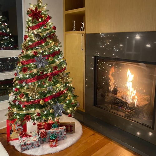 Faux Fur Tree Skirt White Christmas Tree Skirt For Merry ...