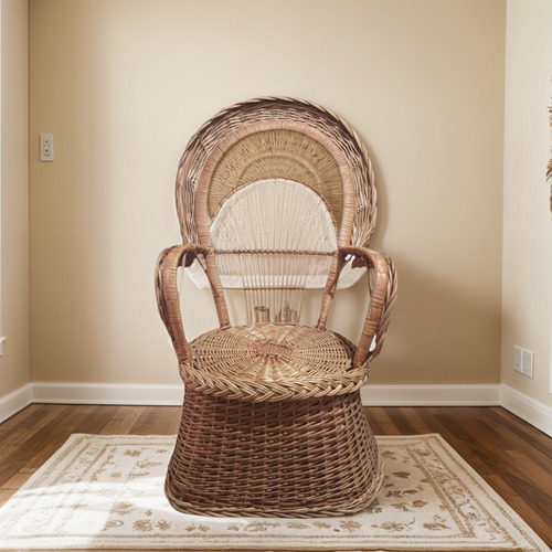 Sillón De Mimbre No Tiene Tela Marrón Marrón