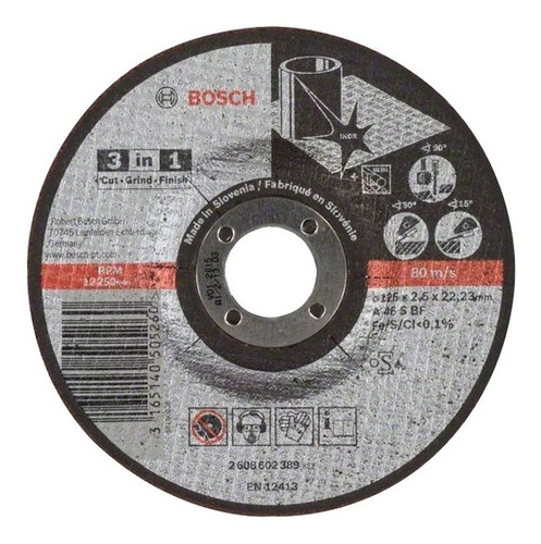 Disco Corte Pulido Y Desbaste 5 X 3/32´´ Bosch 2 608 602 389