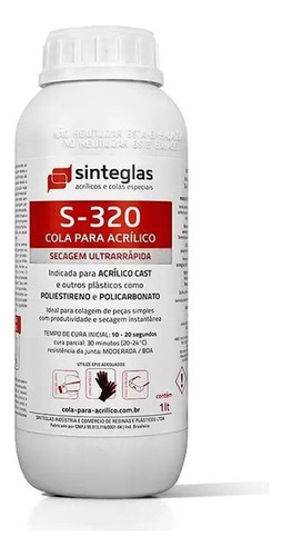 Cola Acrílico Poliestireno S-320 Ultra-sinteglas Policarbona