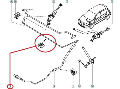 Clip Anclaje Tubo Caño Mang Renault Duster Megane 2 Original