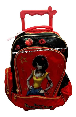 Mochila G Rodinhas Que Acendem Branca De Neve Zumbi Luxcel