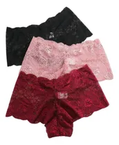 Comprar Kit 3 Calcinha Caleçon Rendada Short Lingerie Tanga Fio Sexy