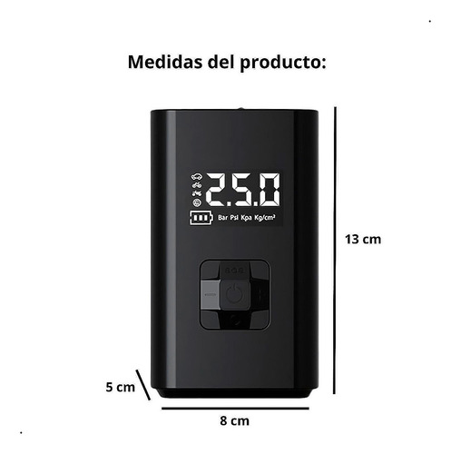 Compresor Inflador De Llanta Seisa De Aire Y Luz Led Af-c05