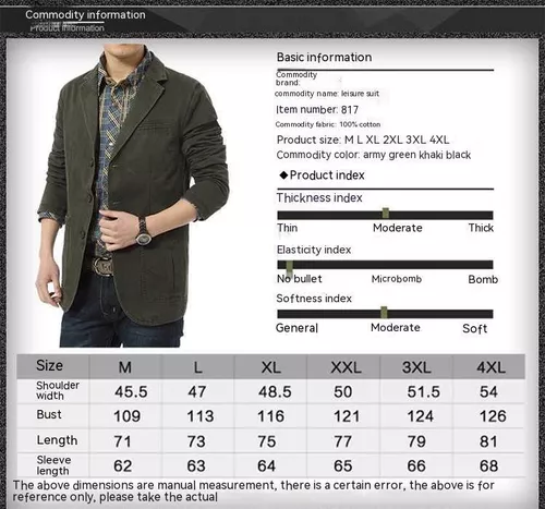 Blazer Masculino Casual De Algodão Moderno